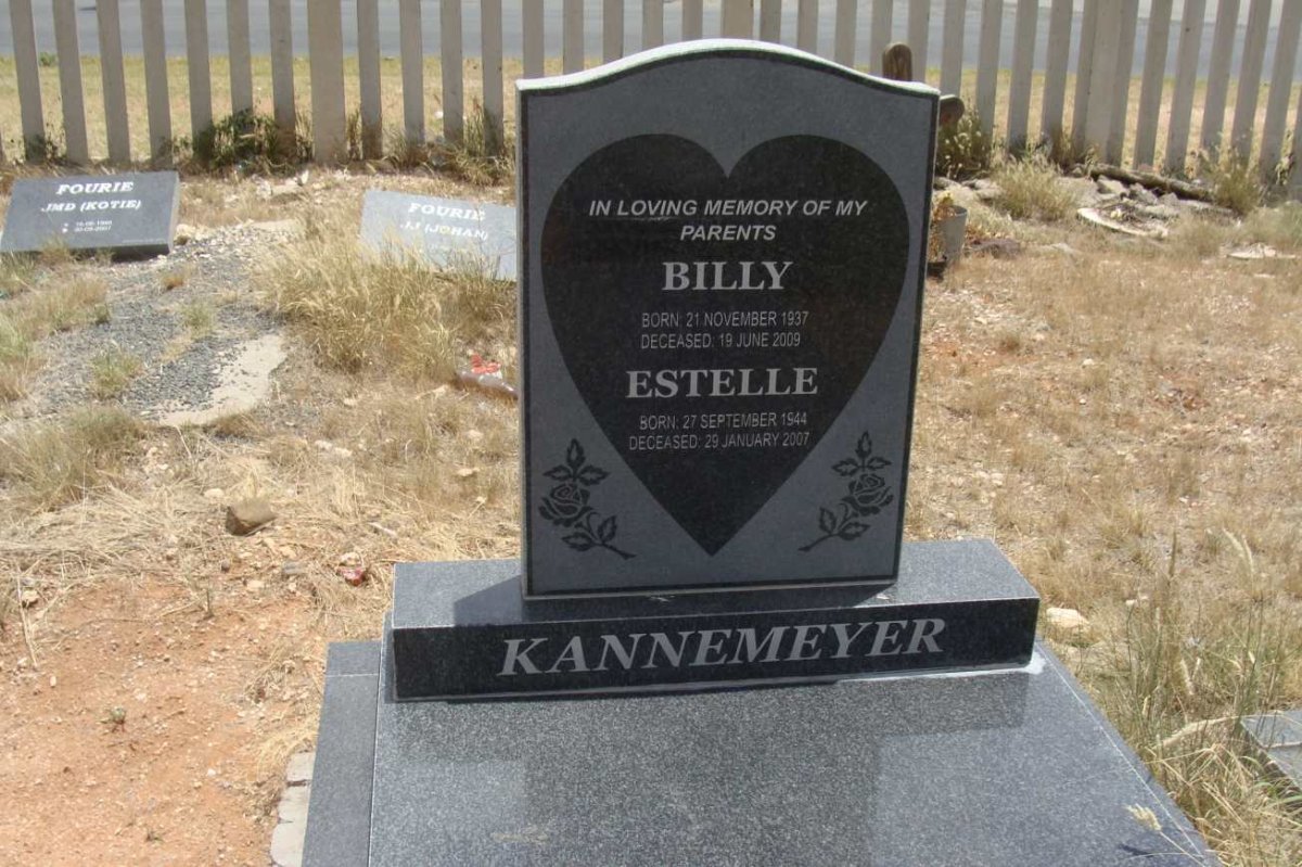 KANNEMEYER Billy 1937-2009 &amp; Estelle 1944-2007