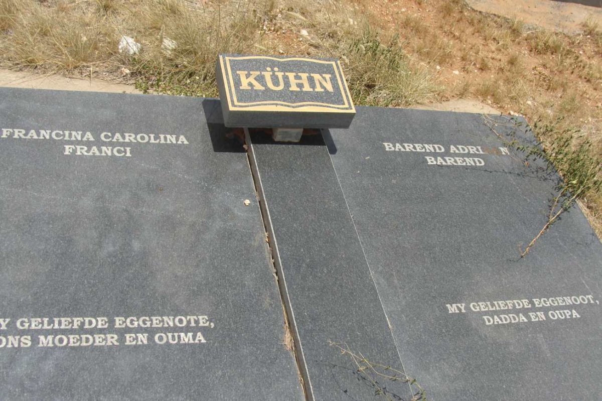 KÜHN Barend Adriaan 1949- &amp; Francina Carolina 1959-2008