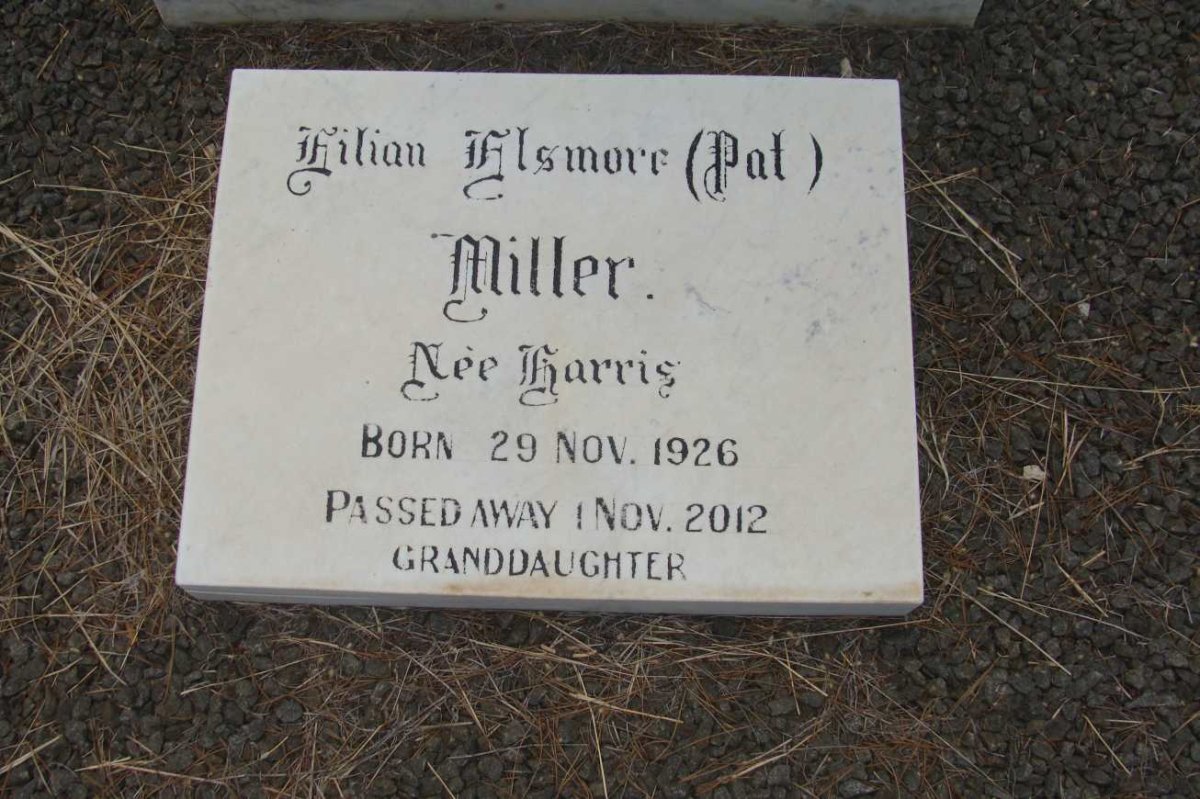 MILLER Eilian Elsmore nee HARRIS 1926-2012