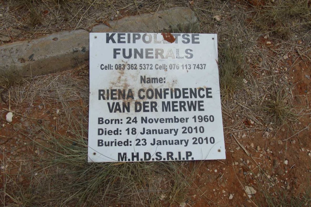 MERWE Riena Confidence, van der 1960-2010