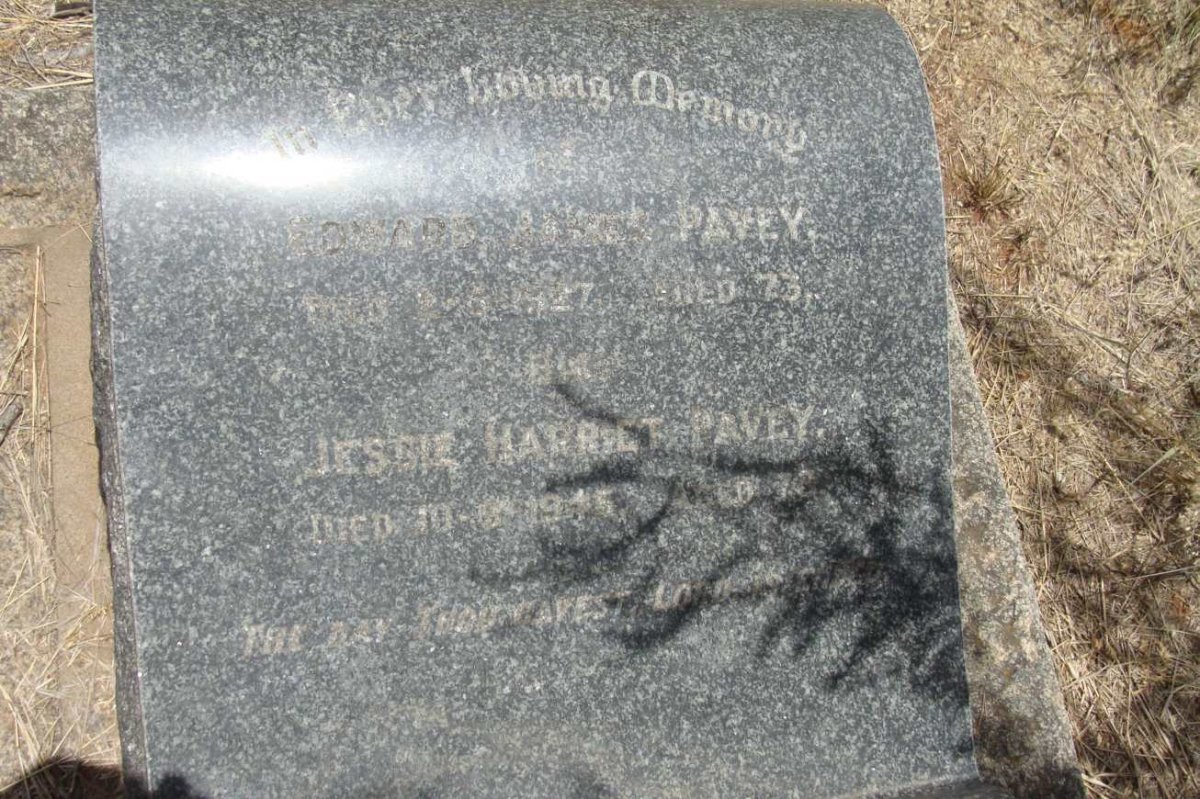 PAVEY Edward James -1927 &amp; Jessie Harriet -1945