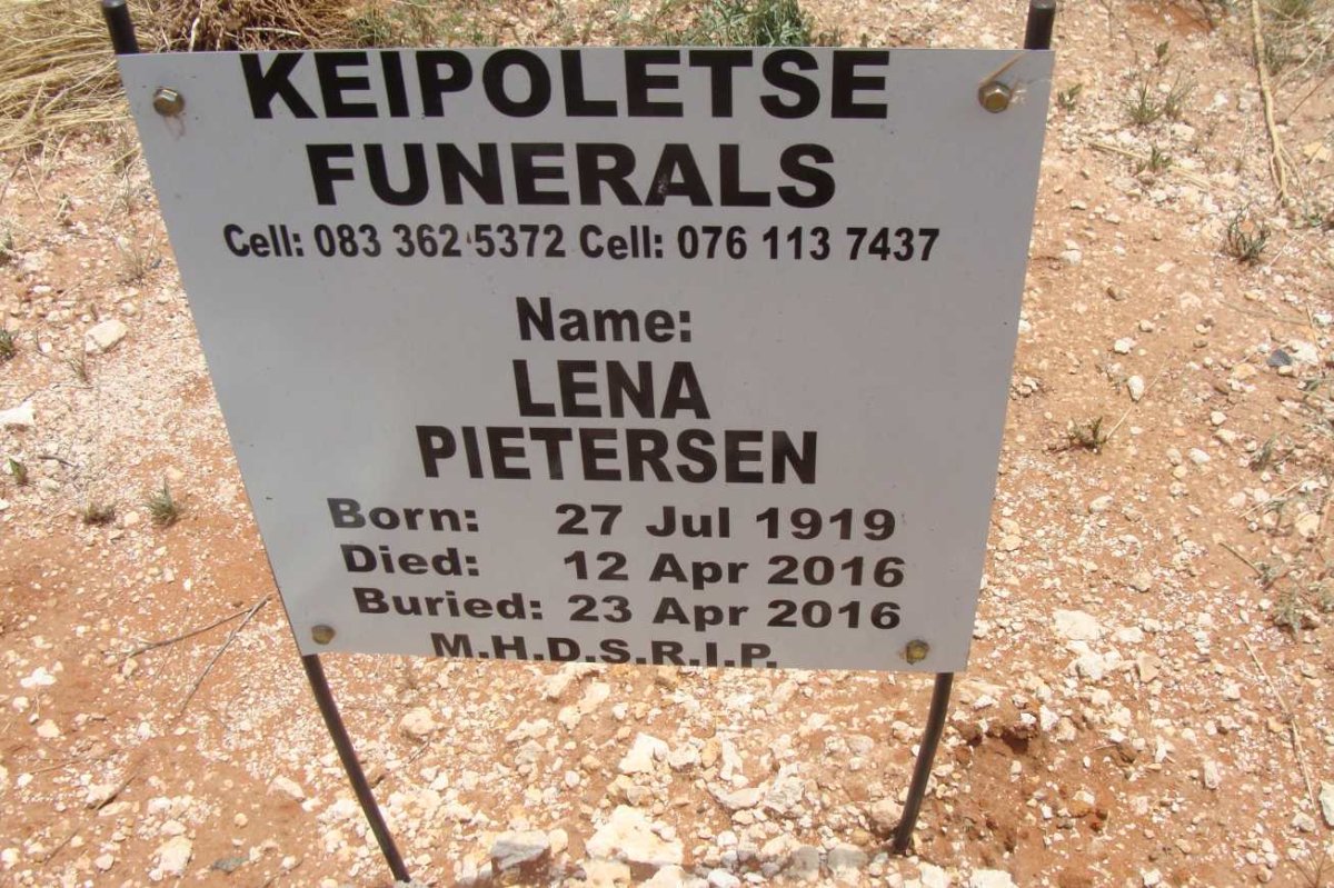 PIETERSEN Lena 1919-2016