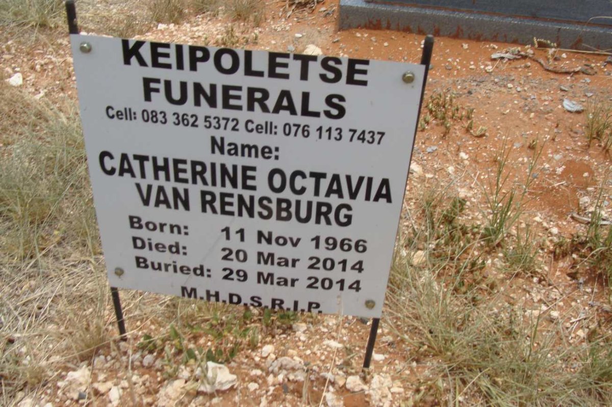 RENSBURG Catherine Octavia, van 1966-2014