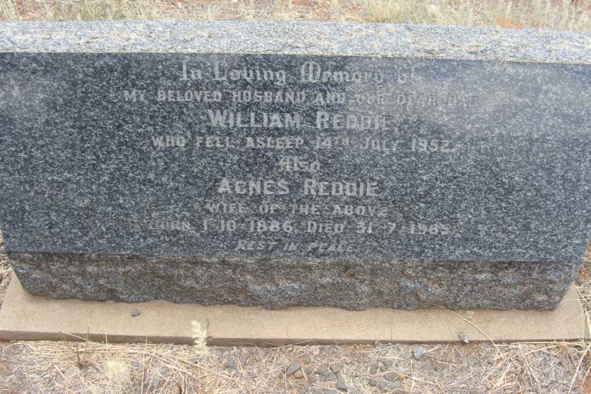 REDDIE William -1952 &amp; Agnes 1886-1965