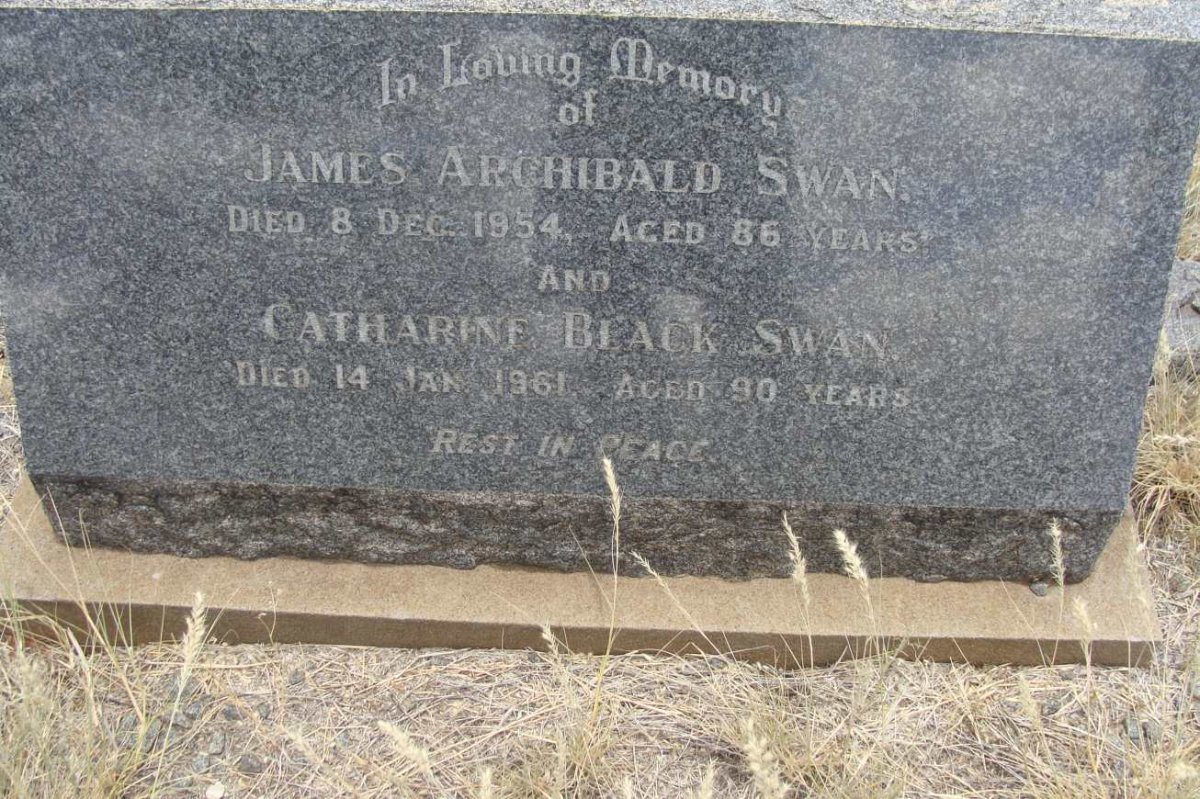 SWAN James Archibald -1954 &amp; Catharine Black -1961