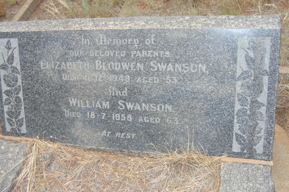 SWANSON William -1958 &amp; Elizabeth Blodwen -1948