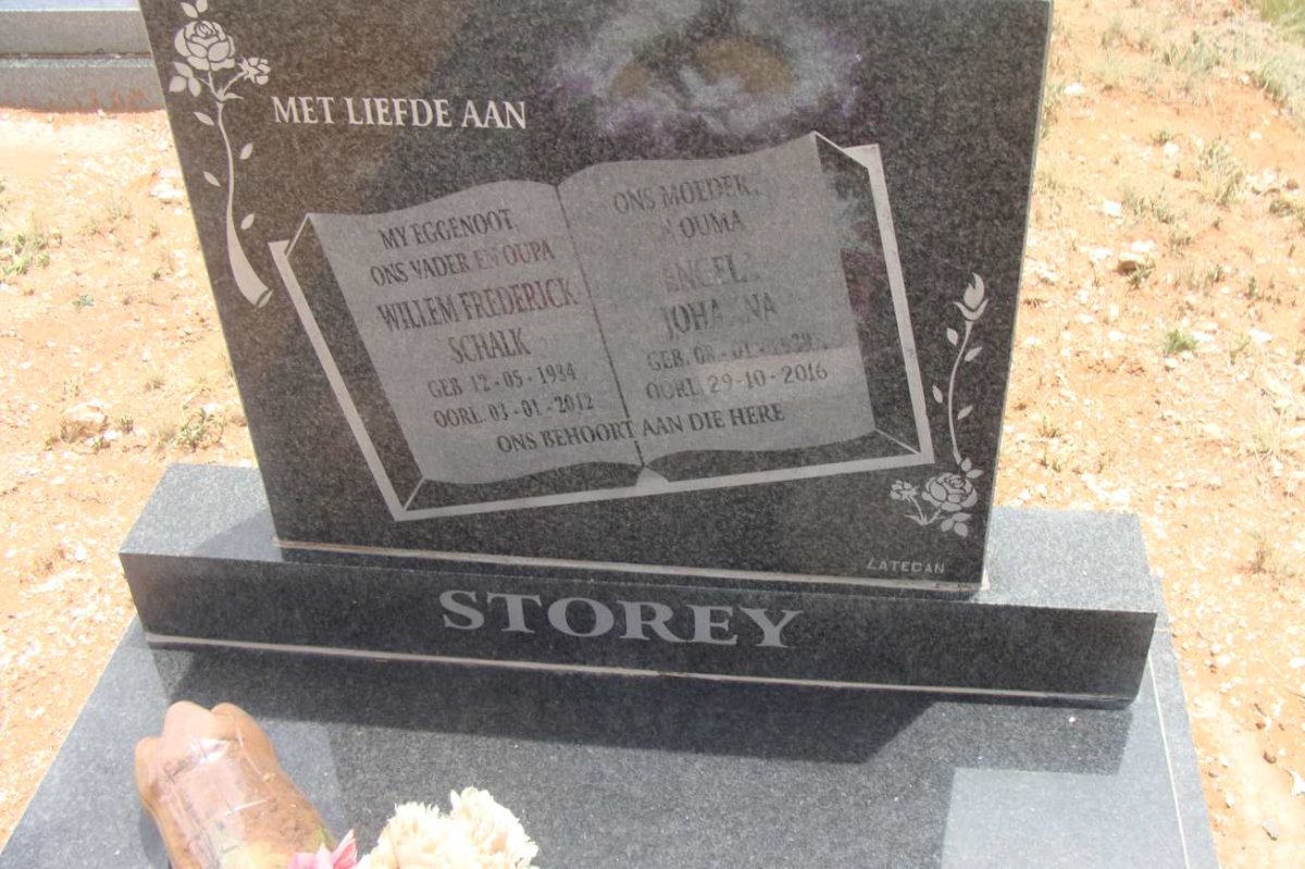 STOREY Willem Frederick Schalk 1934-2012 &amp; Engela Johanna 1939-2016