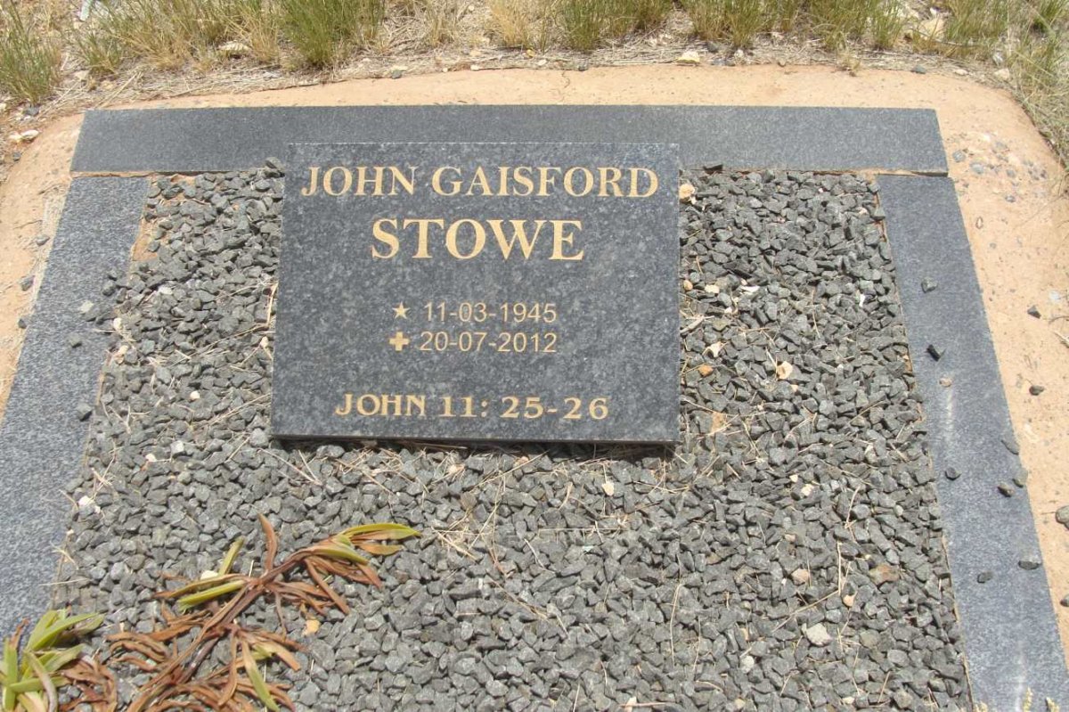 STOWE John Gaisford 1945-2012