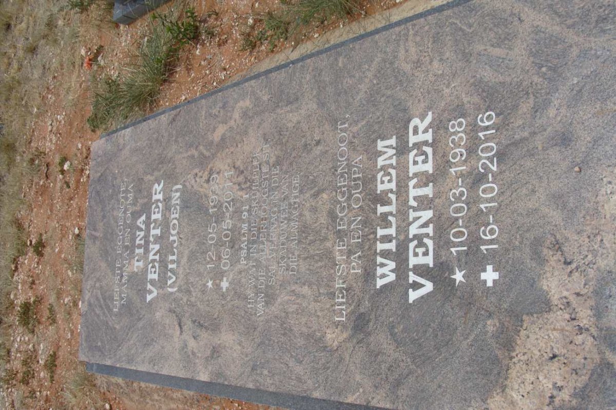 VENTER Willem 1938-2016 &amp; Tina VILJOEN 1939-2011