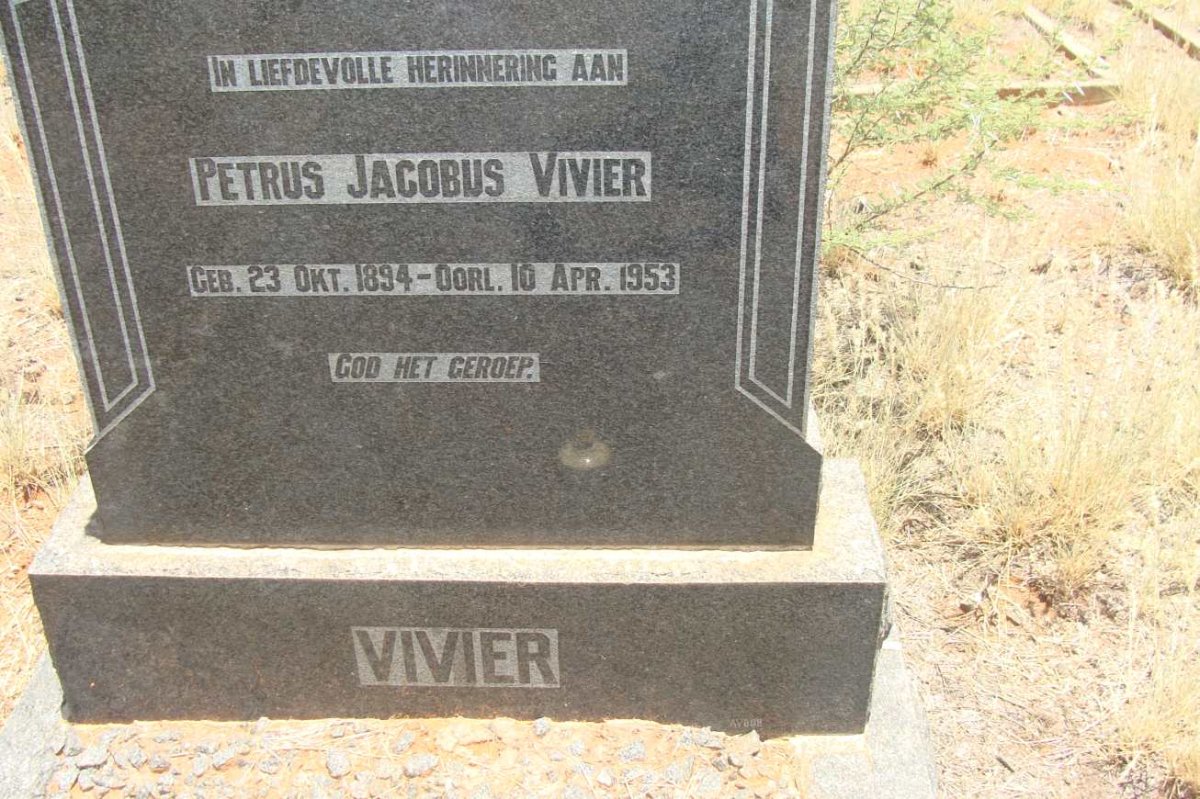 VIVIER Petrus Jacobus 1894-1953