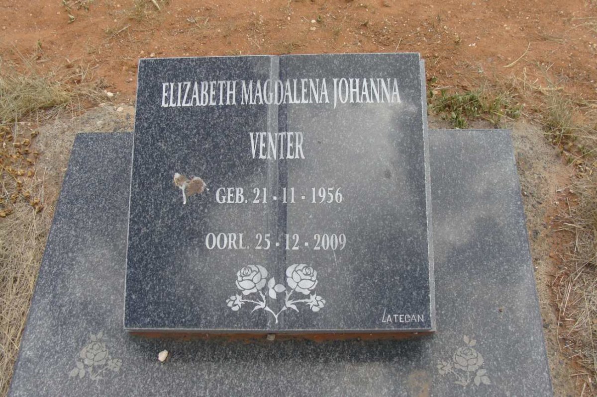 VENTER Elizabeth Magdalena Johanna 1956-2009