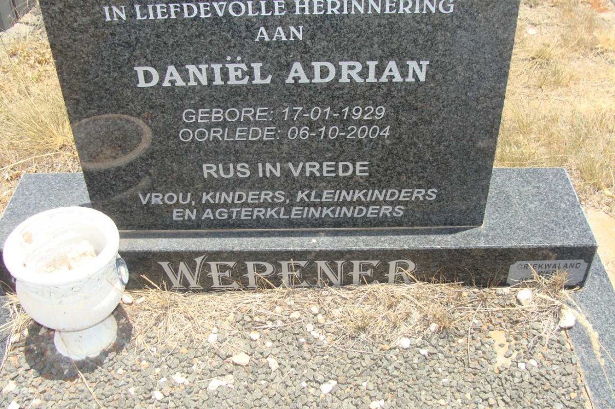 WEPENER Daniël Adrian 1929-2004