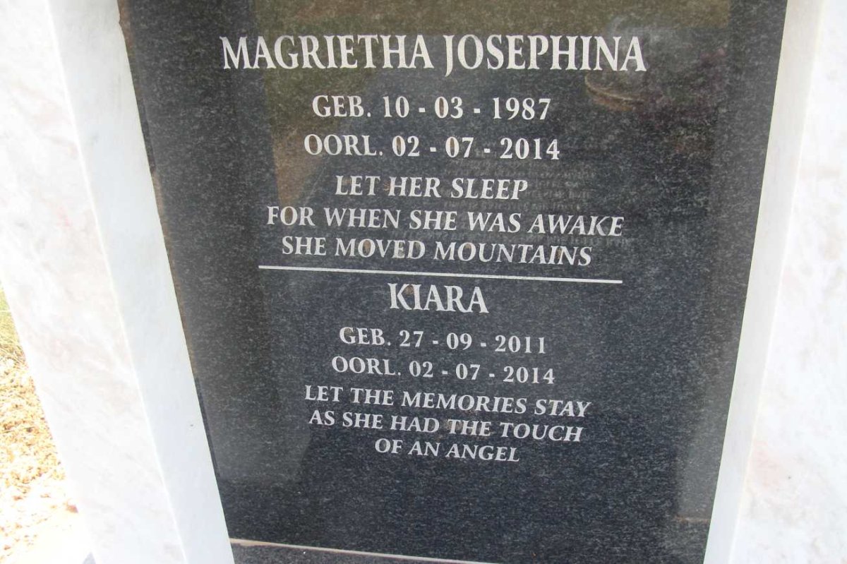 WYK Magrietha Josephina, van 1987-2014 :: VAN WYK Kiara 2011-2014