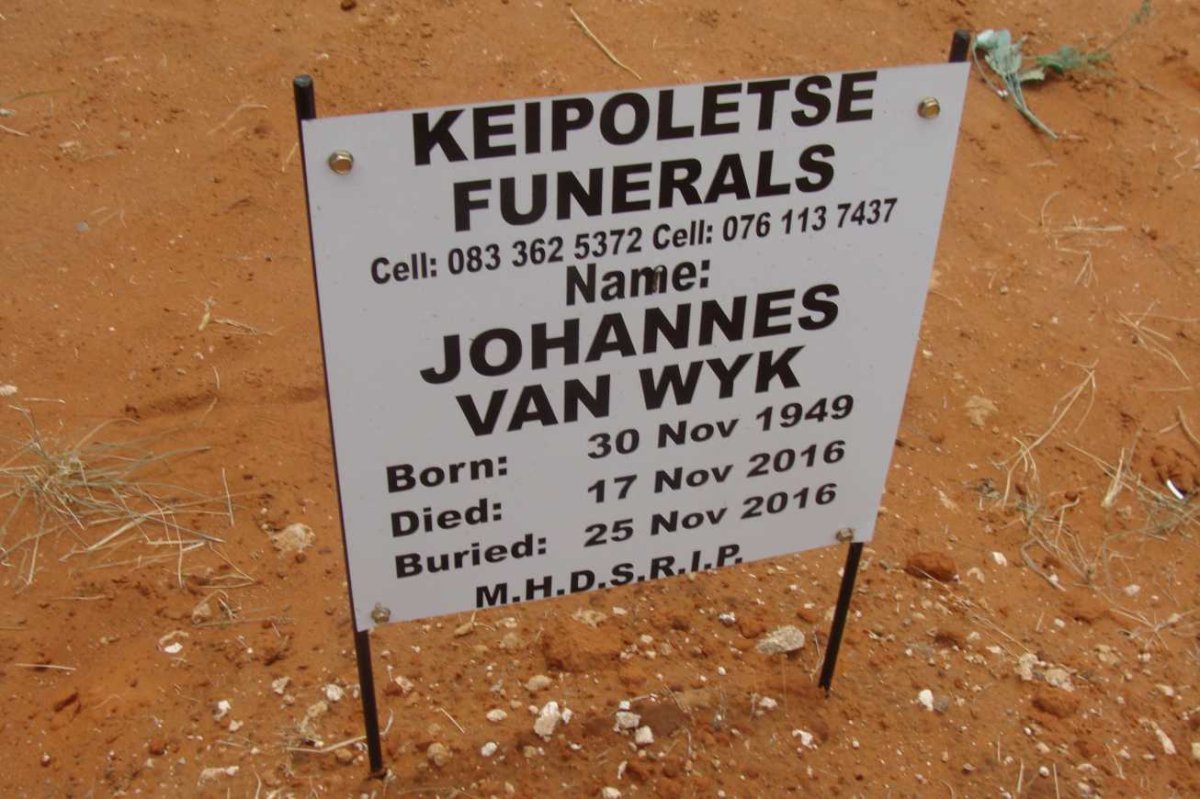 WYK Johannes, van 1949-2016