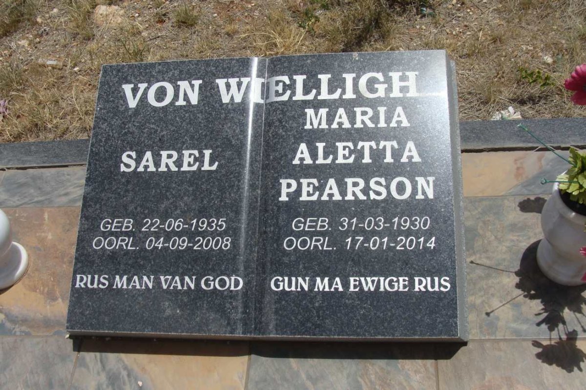 WIELLIGH Sarel, von 1935-2008 &amp; Maria Aletta PEARSON 1930-2014