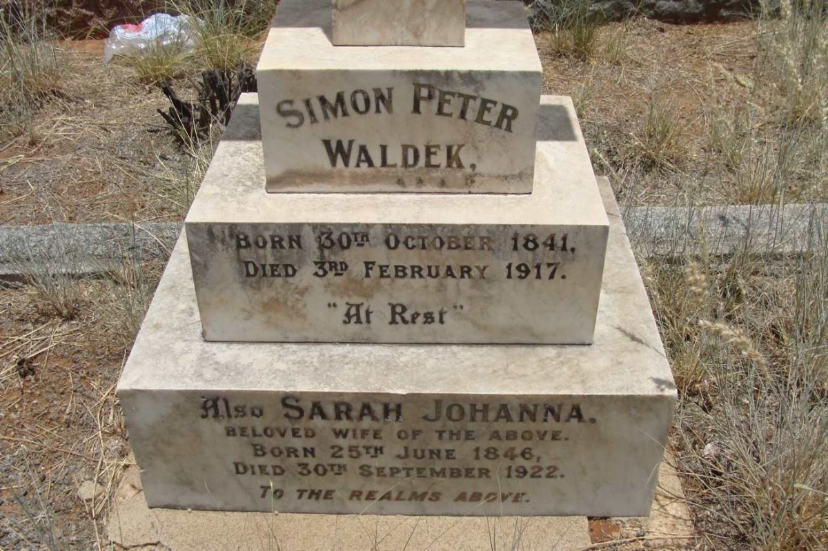 WALDEK Simon Peter 1841-1917 &amp; Sarah Johanna 1846-1922