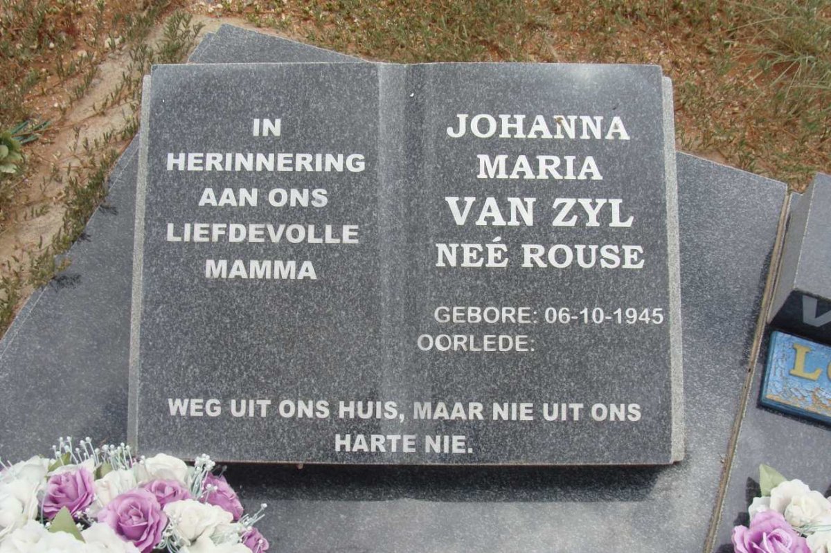 ZYL Johanna Maria, van nee ROUSE 1945-
