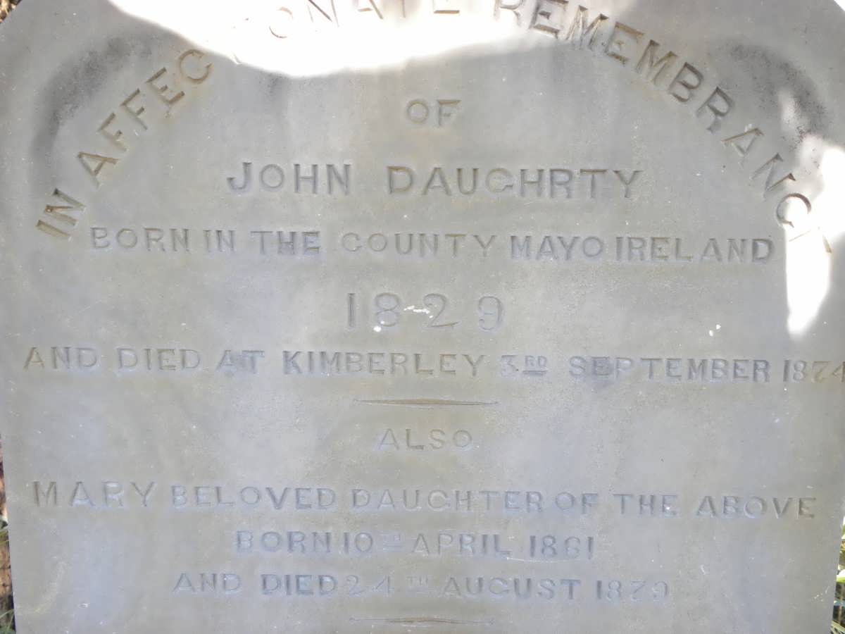DAUGHRTY John 1829-1874 :: DAUGHRTY Mary 1861-1979