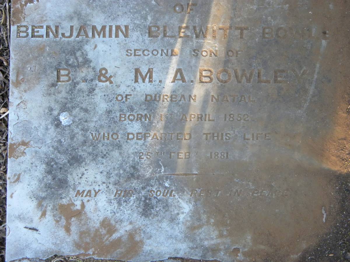 BOWLEY Benjamin Blewitt 1852-1881