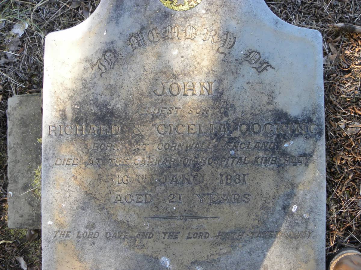 COCKING John -1881