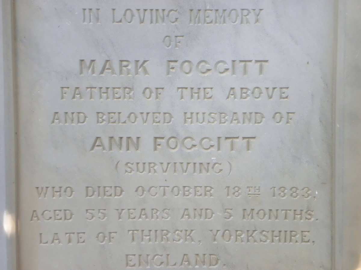 FOGGITT Mark -1883 :: FOGGITT Henry Luke -1881