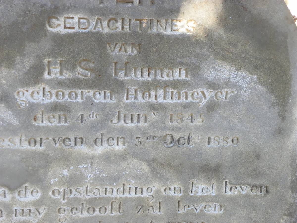 HUMAN H.S. nee HOFFMEYER 1845-1880