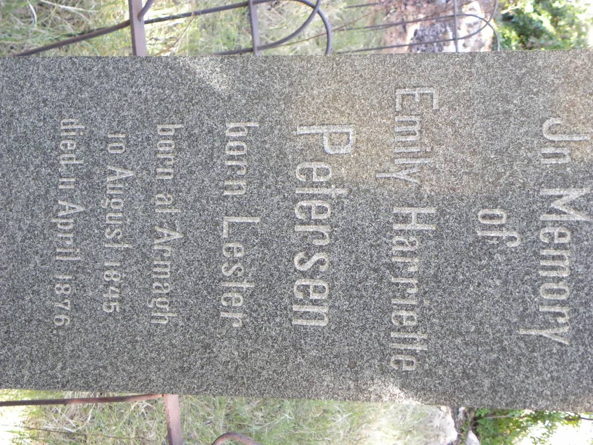 PETERSEN Emily Harriette nee LESTER 1845-1876