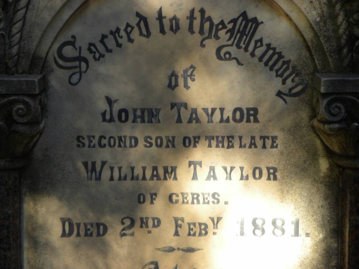 TAYLOR John -1881 :: TAYLOR David 186?-1896 :: BISSETT Elizabeth 1838-1899
