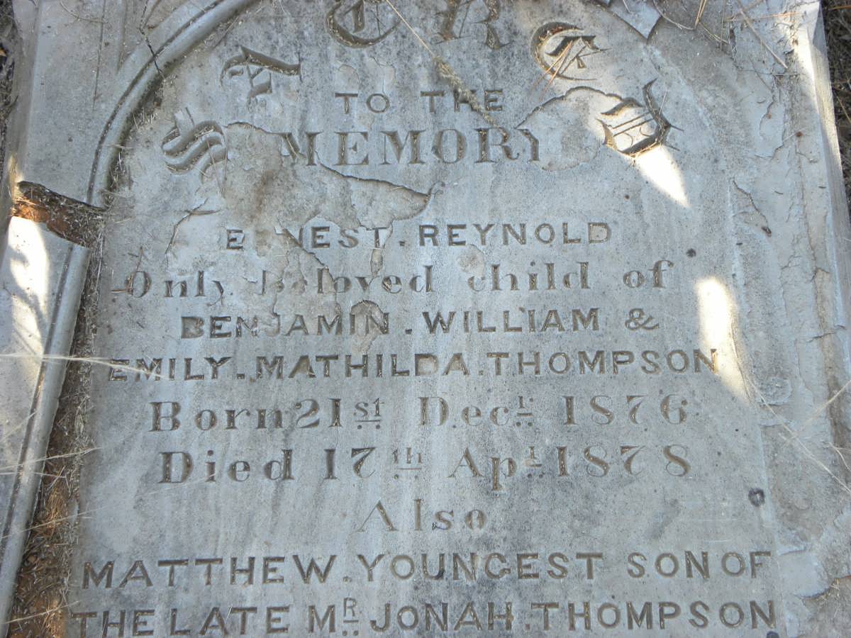 THOMPSON Ernest Reynold 1876-1878