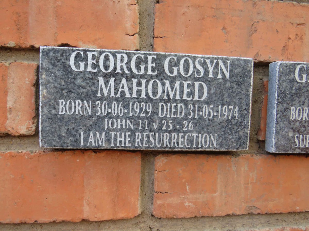 MAHOMED George Gosyn 1929-1974