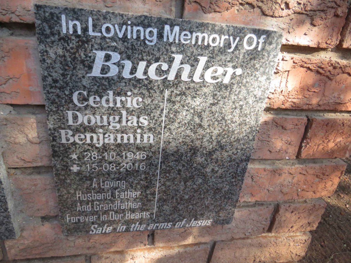 BUCHLER Cedric Douglas Benjamin 1946-2016
