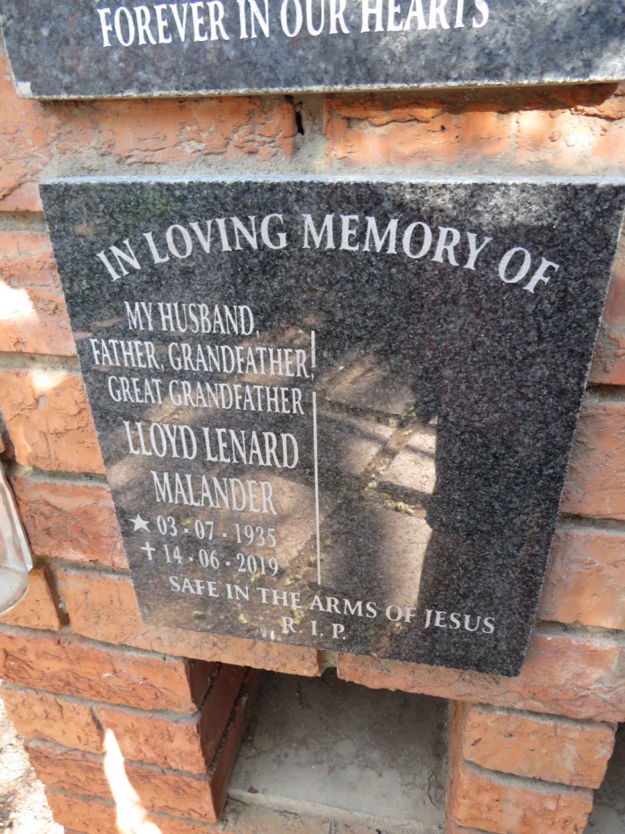 MALANDER Lloyd Lenard 1935-2019
