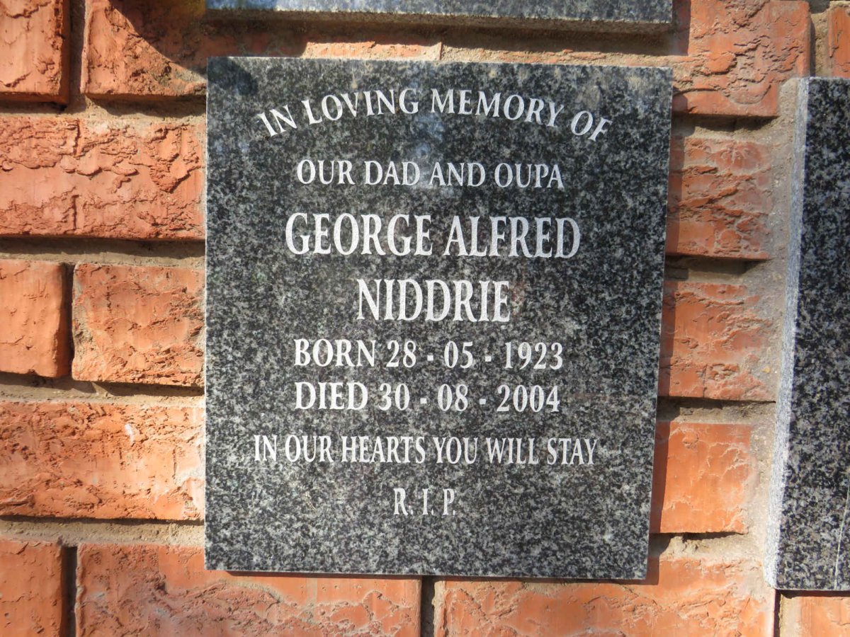 NIDDRIE George Alfred 1923-2004