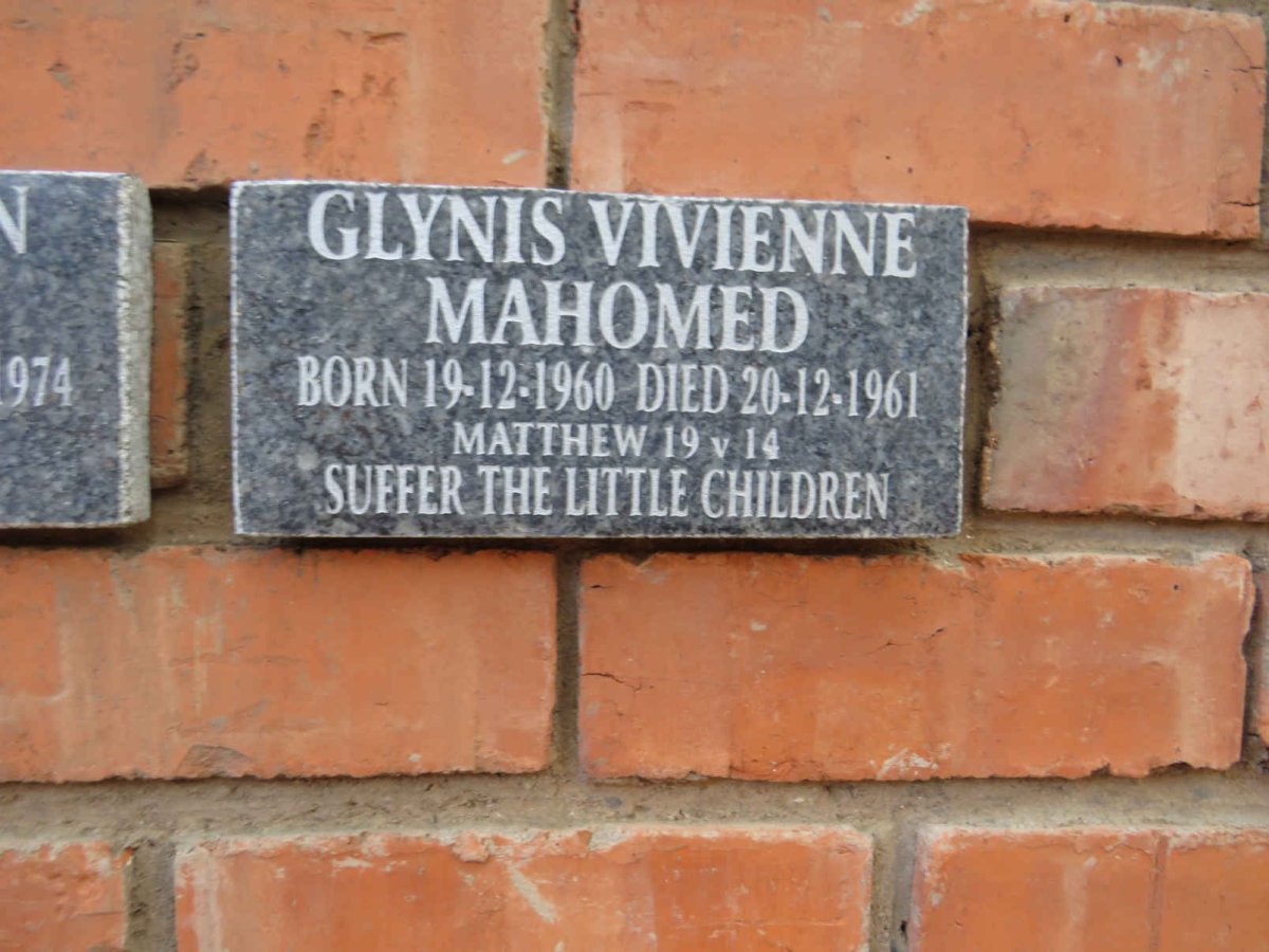 MAHOMED Glynis Vivienne 1960-1961