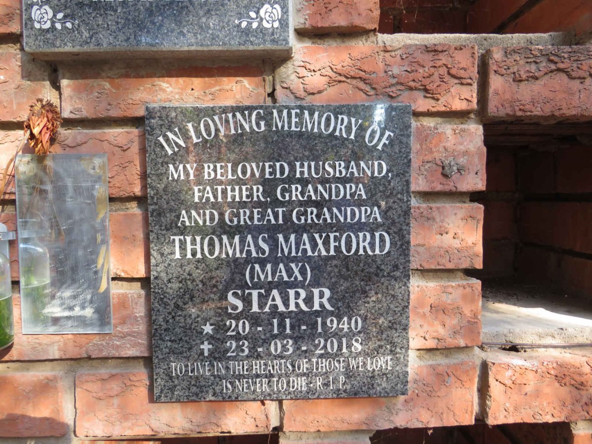 STARR Thomas Maxford 1940-2018