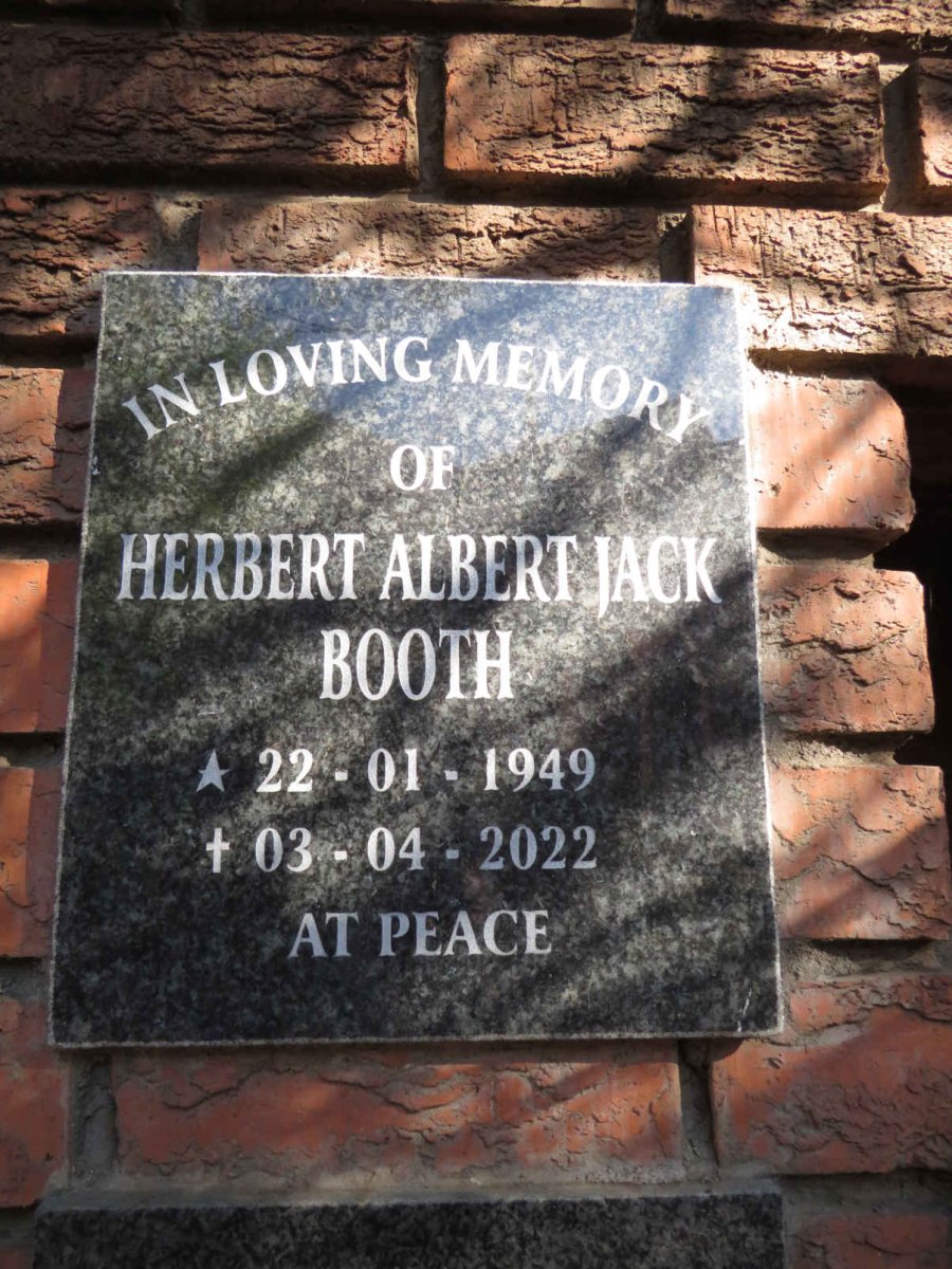 BOOTH Herbert Albert Jack 1949-2022