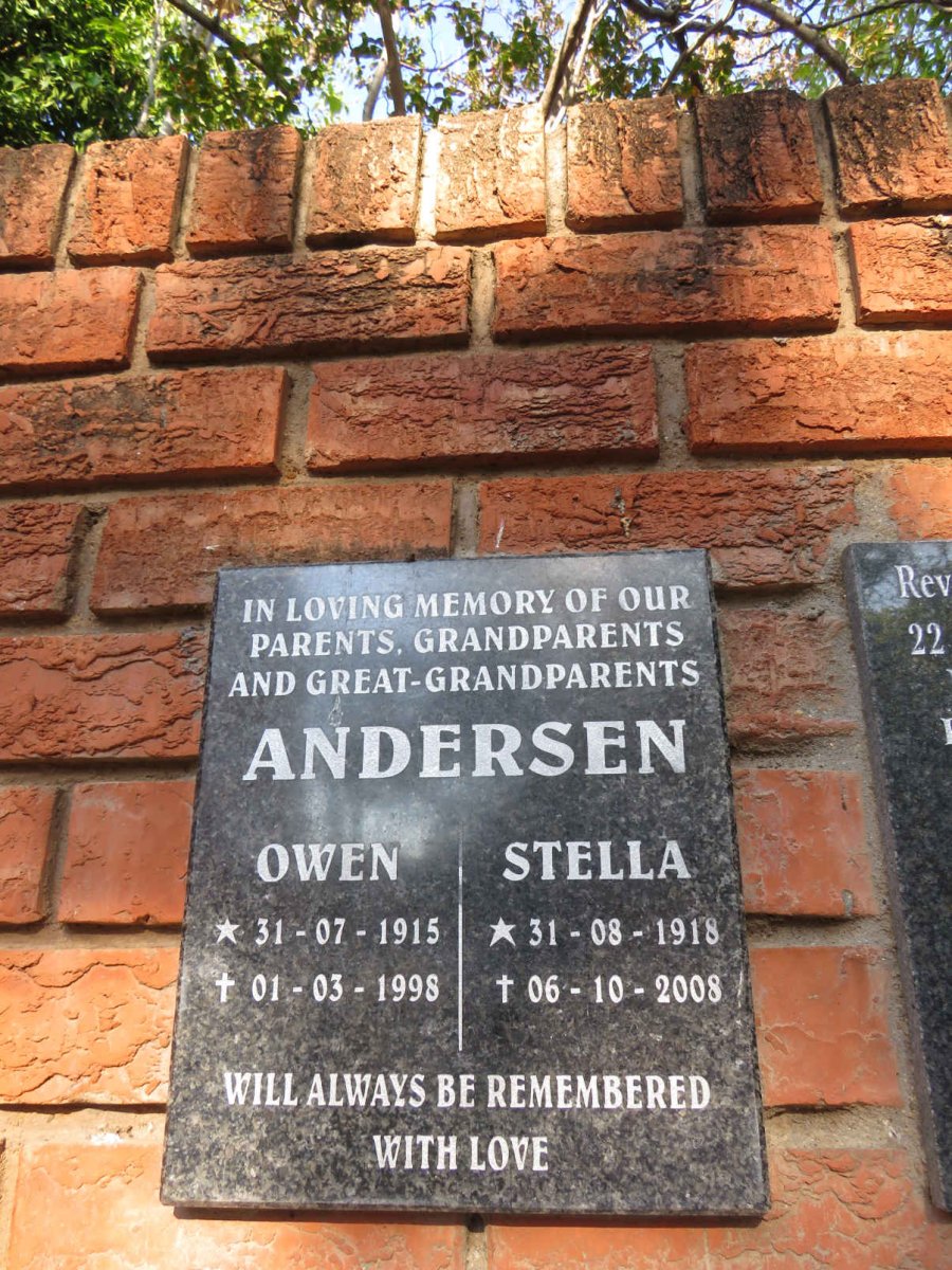 ANDERSEN Owen 1915-1998 & Stella 1918-2008