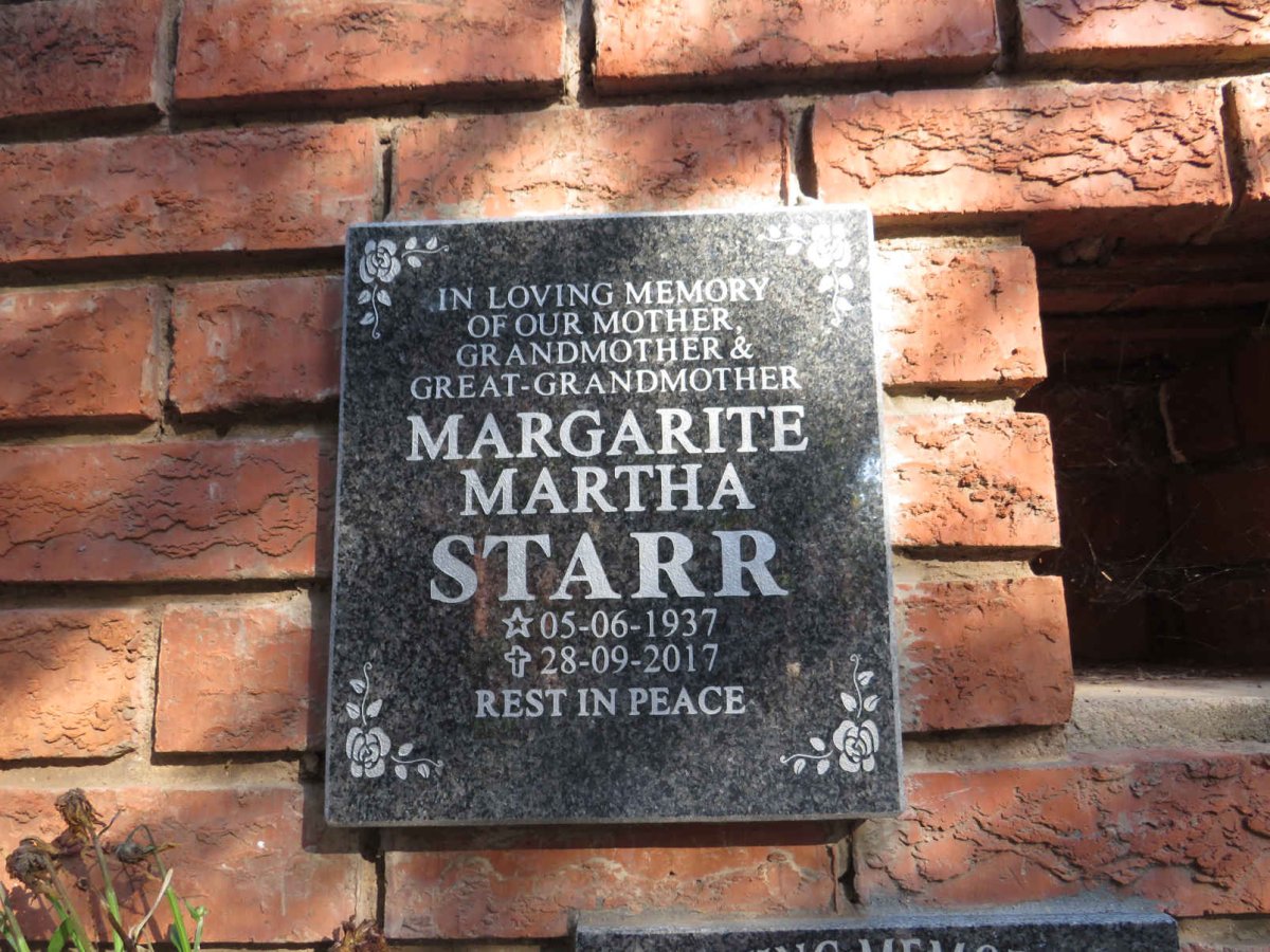 STARR Margarite Martha 1937-2017