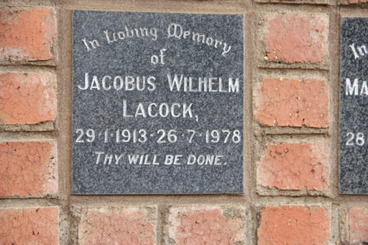 LACOCK Jacobus Wilhelm 1913-1978