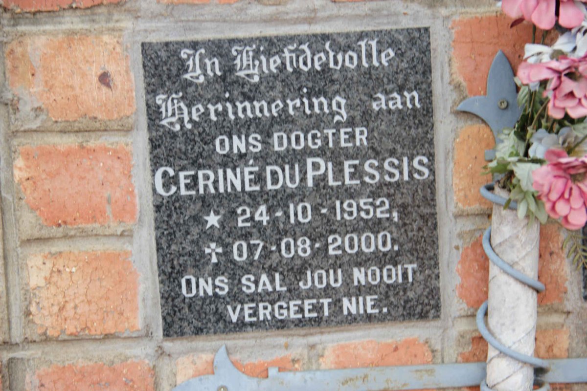 PLESSIS Cerine, du 1952-2000