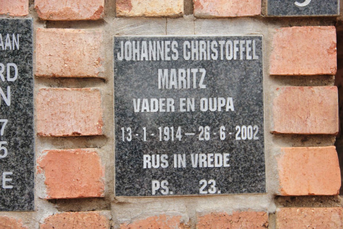 MARITZ Johannes Christoffel 1914-2002