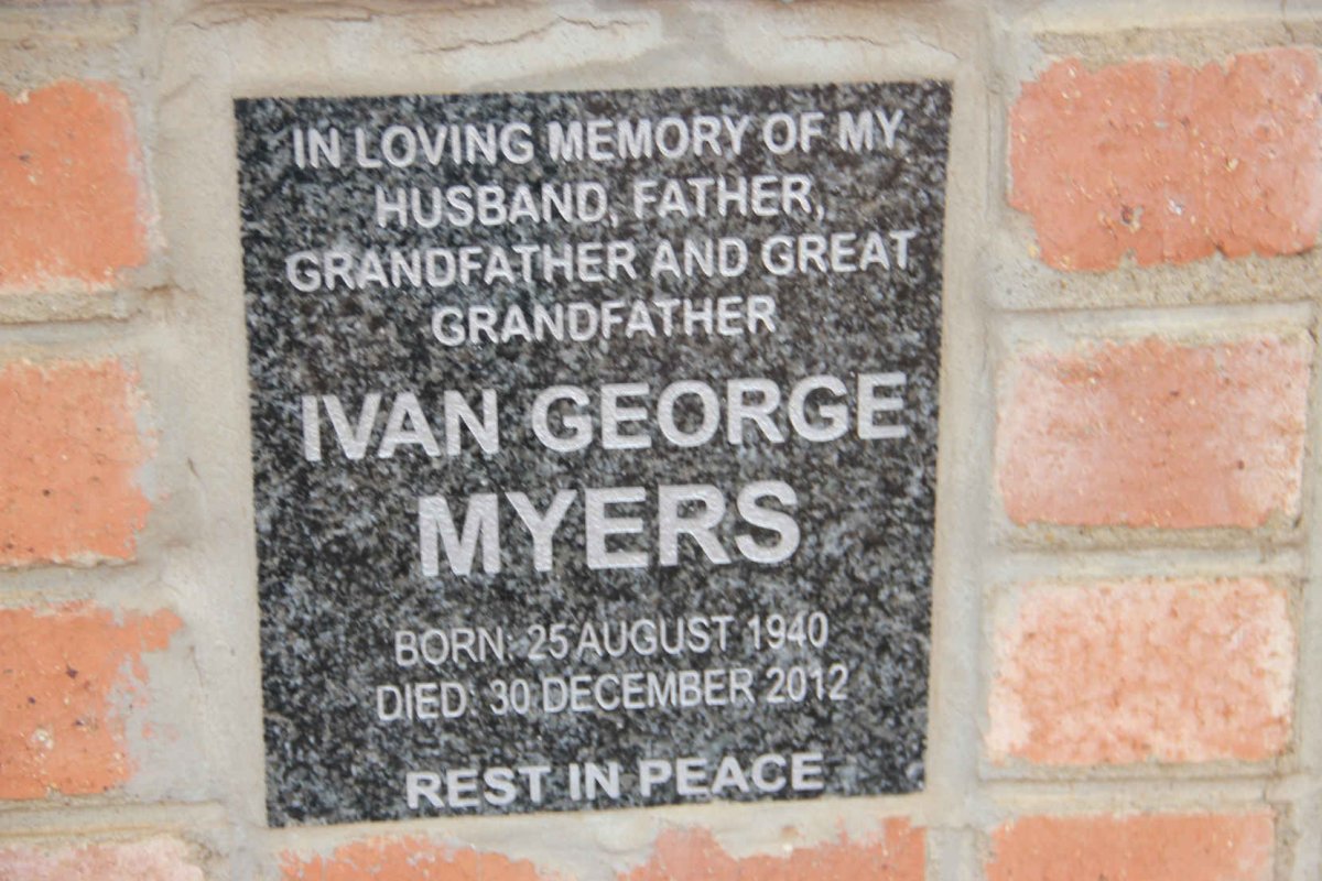 MYERS Ivan George 1940-2012