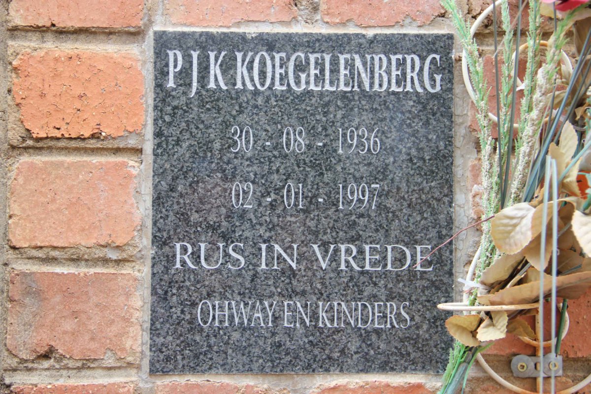 KOEGELENBERG P.J.K. 1936-1997