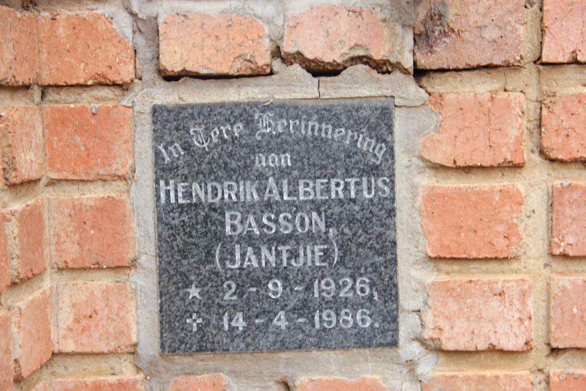 BASSON Hendrik Albertus 1926-1986