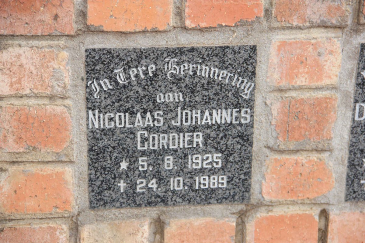 CORDIER Nicolaas Johannes 1925-1989