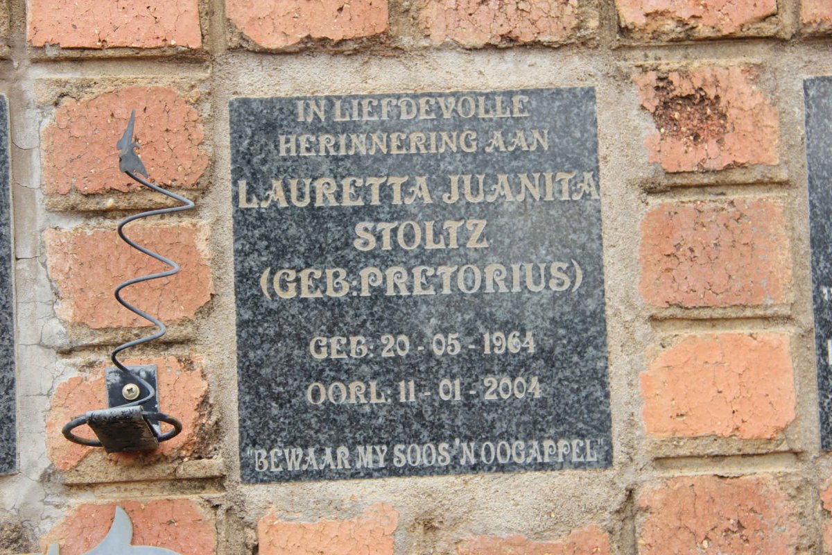 STOLTZ Lauretta Juanita nee PRETORIUS 1964-2004