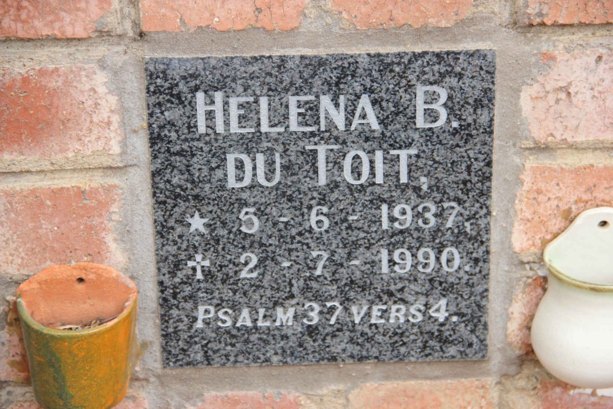 TOIT Helena B., du 1937-1990