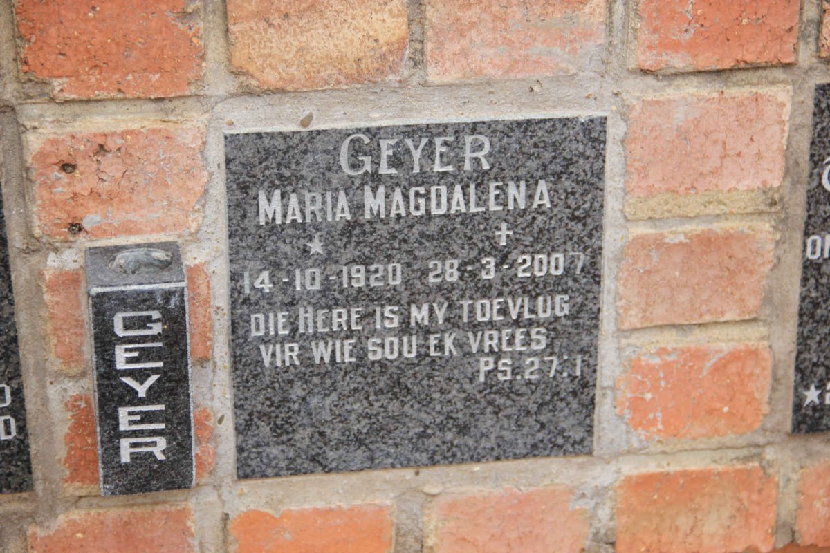 GEYER Maria Magdalena 1920-2007