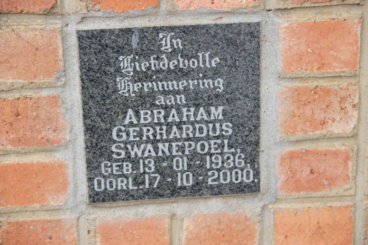 SWANEPOEL Abraham Gerhardus 1936-2000