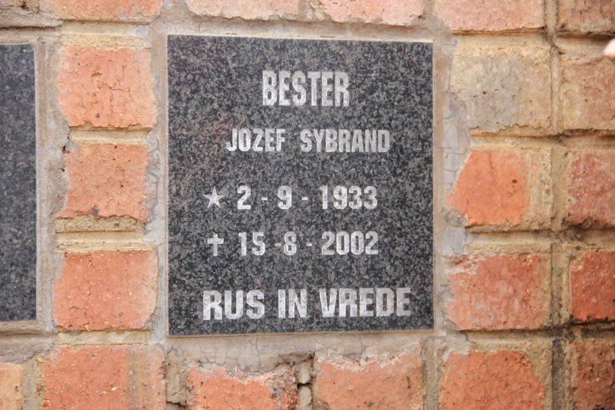 BESTER Jozef Sybrand 1933-2002